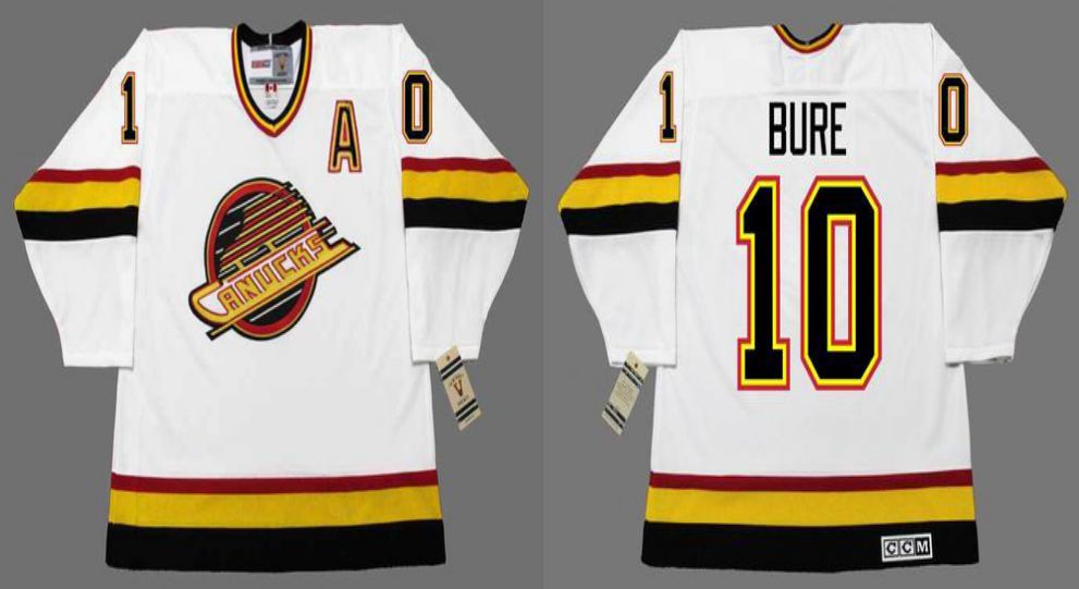 2019 Men Vancouver Canucks #10 Bure White CCM NHL jerseys->vancouver canucks->NHL Jersey